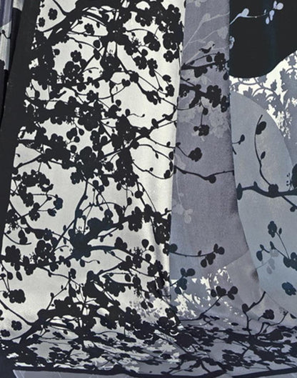 White Printed Silk Saree