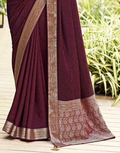 Maroon Jacquard Saree
