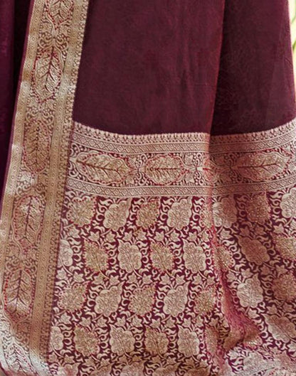 Maroon Jacquard Saree