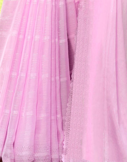 Lavender Plain Chiffon Saree