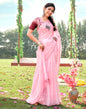 Light Pink Plain Chiffon Saree