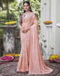 Light Peach Self Woven Brasso Saree