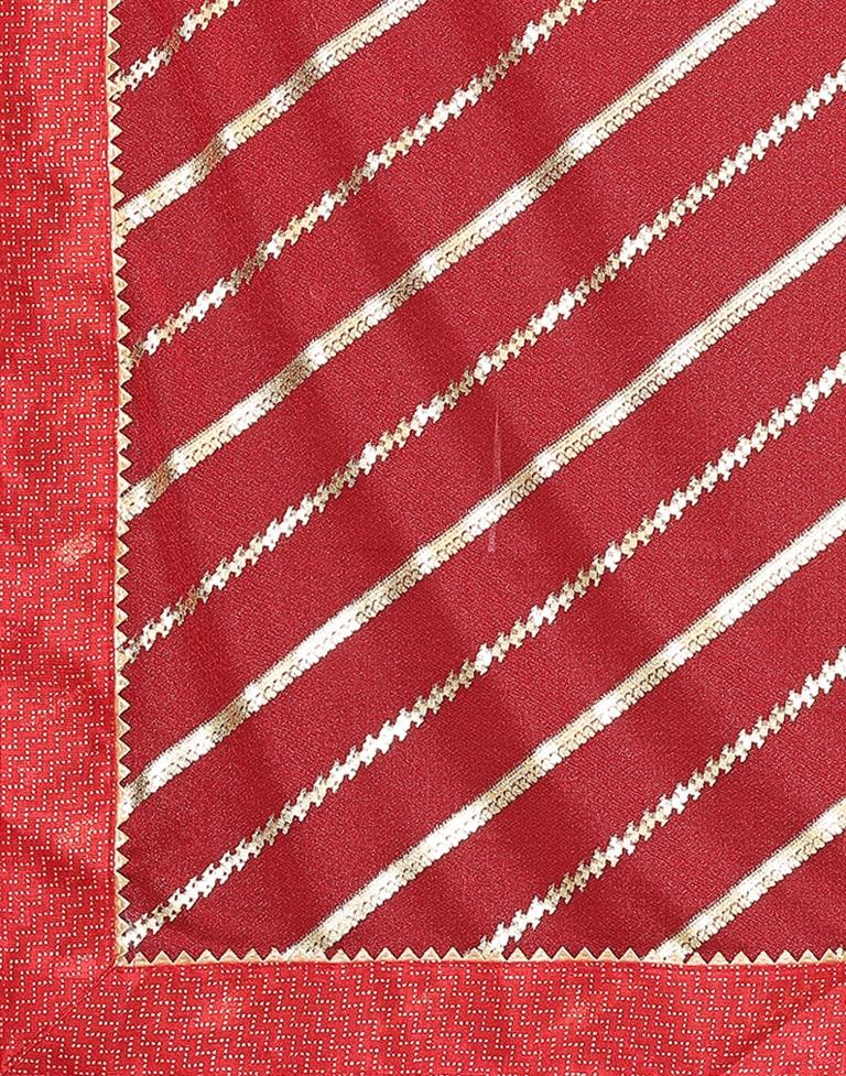 Red Printed Lycra Saree