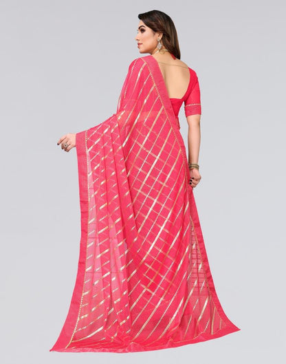 Pink Printed Lycra Saree