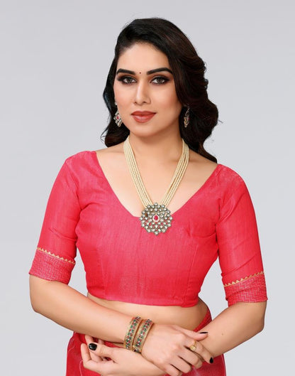 Pink Printed Lycra Saree