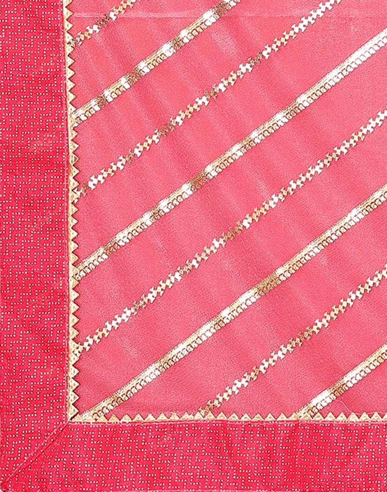 Pink Printed Lycra Saree