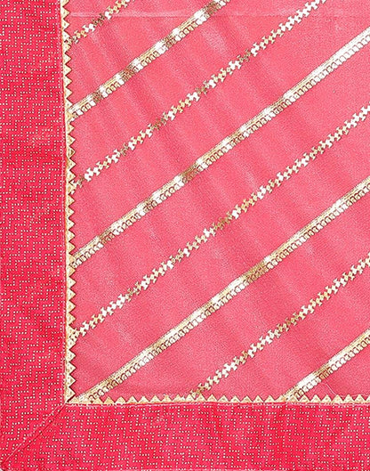 Pink Printed Lycra Saree