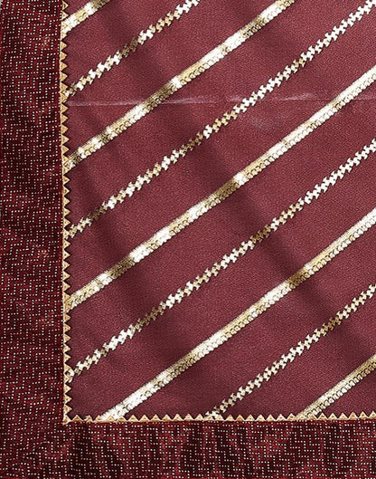 Brown Printed Lycra Saree