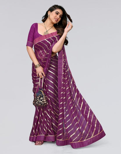 Wine Printed Lycra Saree