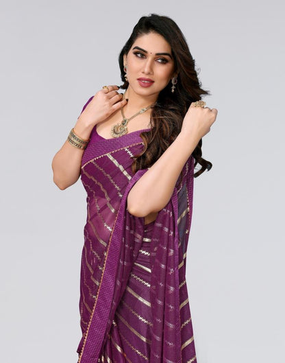 Wine Printed Lycra Saree