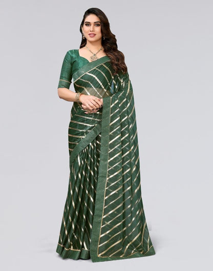 Green Printed Lycra Saree