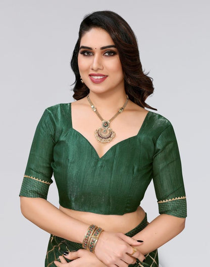 Green Printed Lycra Saree