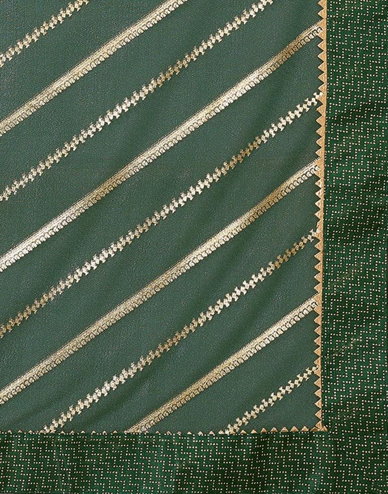 Green Printed Lycra Saree