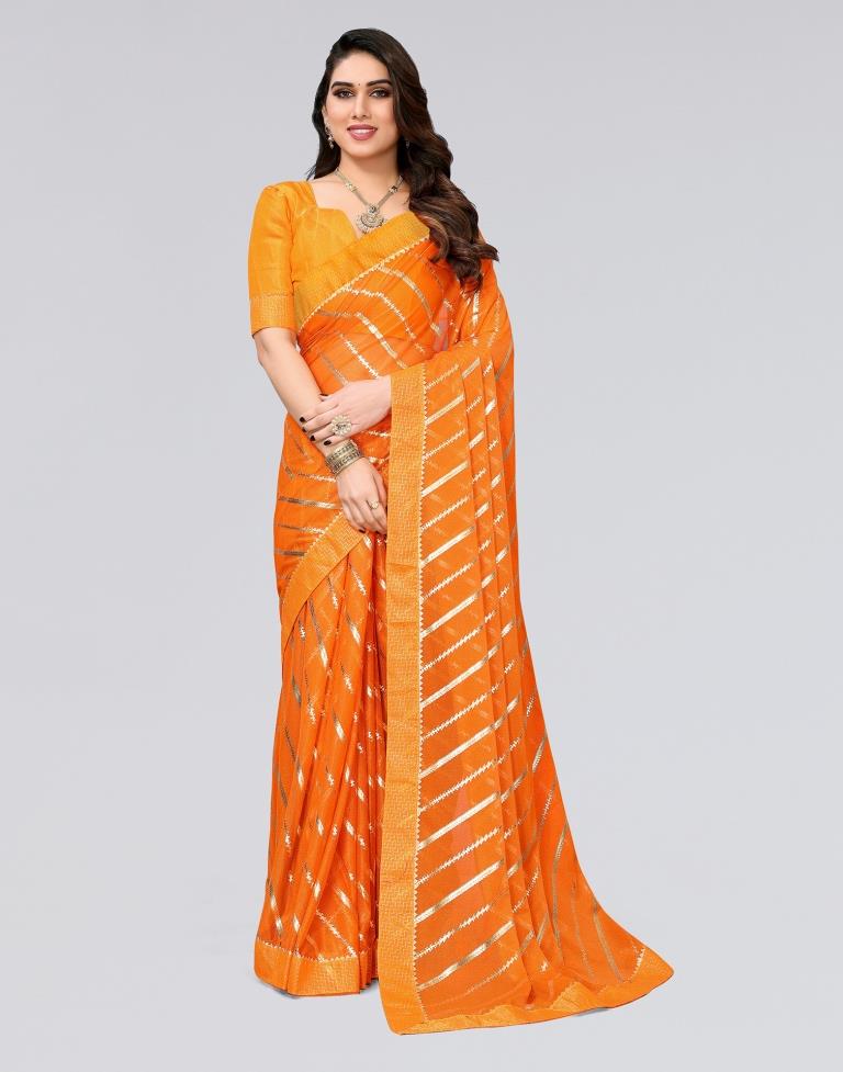 Yellow Printed Lycra Saree