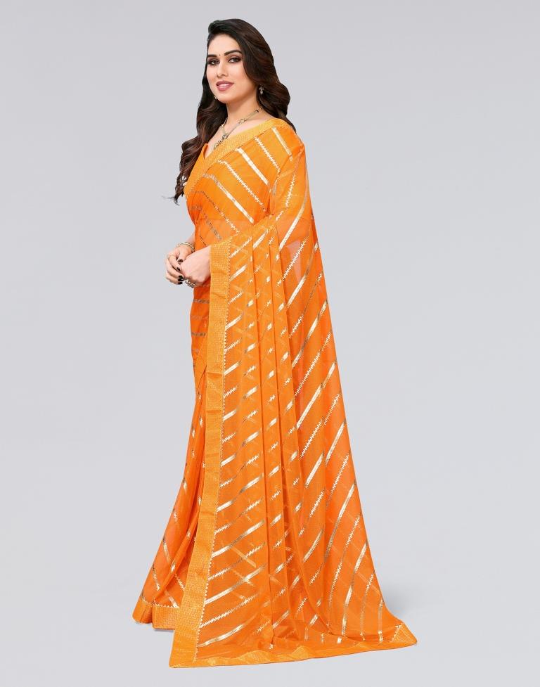 Yellow Printed Lycra Saree