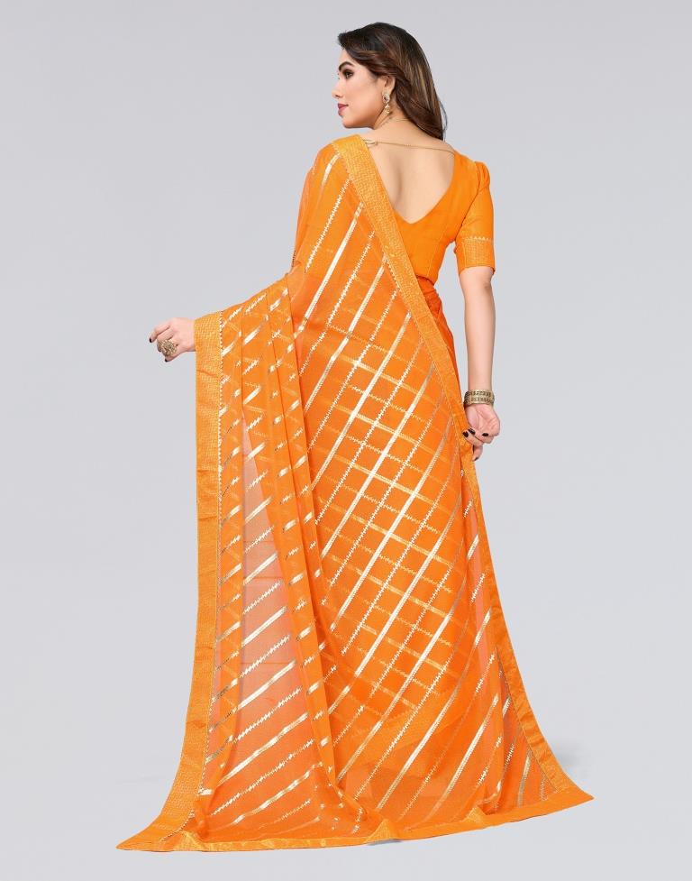 Yellow Printed Lycra Saree