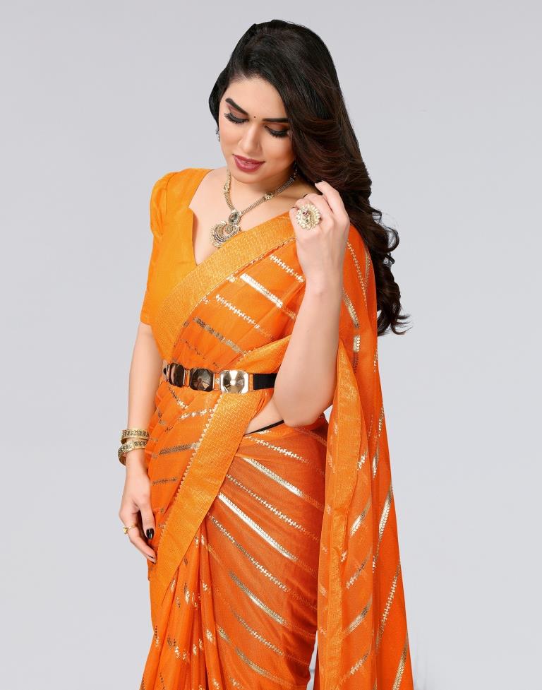 Yellow Printed Lycra Saree