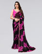 Black Printed Chiffon Saree