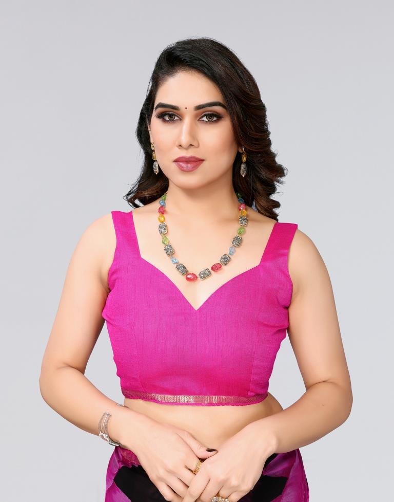Black Printed Chiffon Saree