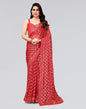Dark Red Printed Lycra Saree