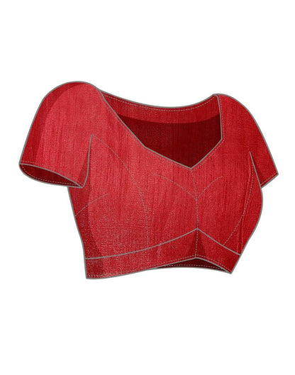 Dark Red Printed Lycra Saree