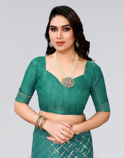 Green Printed Lycra Saree