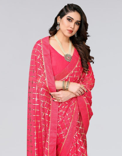 Pink Printed Lycra Saree