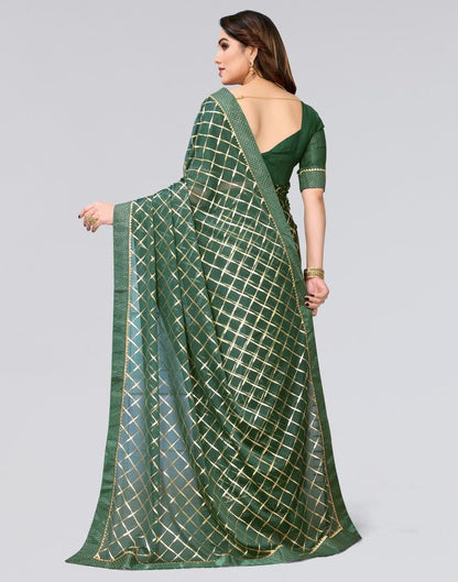 Green Printed Lycra Saree