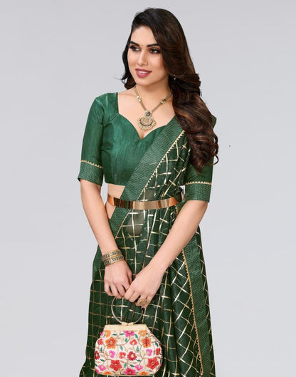 Green Printed Lycra Saree