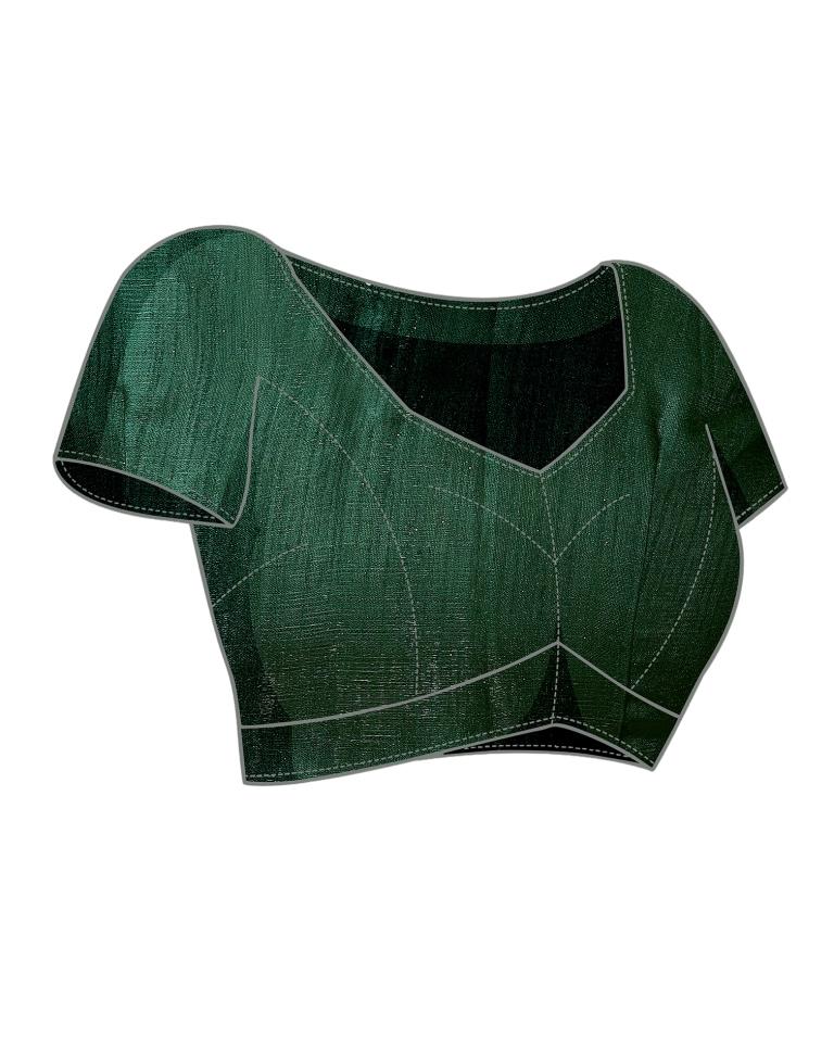 Green Printed Lycra Saree