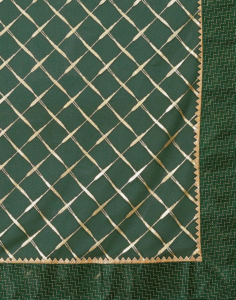 Green Printed Lycra Saree