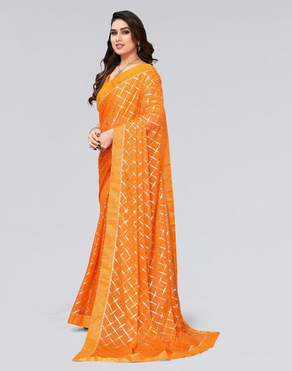 Yellow Printed Lycra Saree