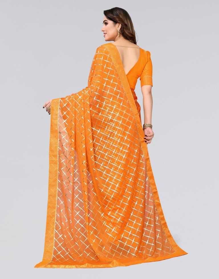 Yellow Printed Lycra Saree