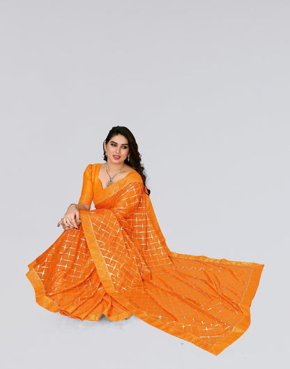 Yellow Printed Lycra Saree