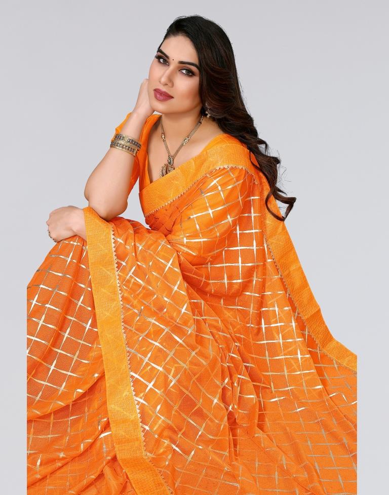 Yellow Printed Lycra Saree