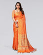 Orange Weaving Cotton Saree