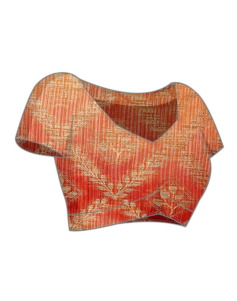 Orange Weaving Cotton Saree