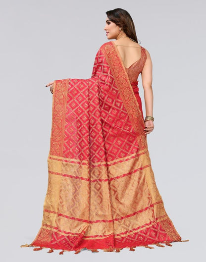 Red Weaving Cotton Saree