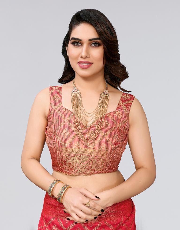 Red Weaving Cotton Saree