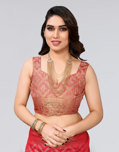 Red Weaving Cotton Saree