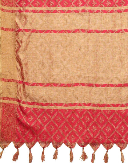 Red Weaving Cotton Saree