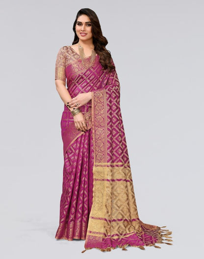 Wine Weaving Cotton Saree