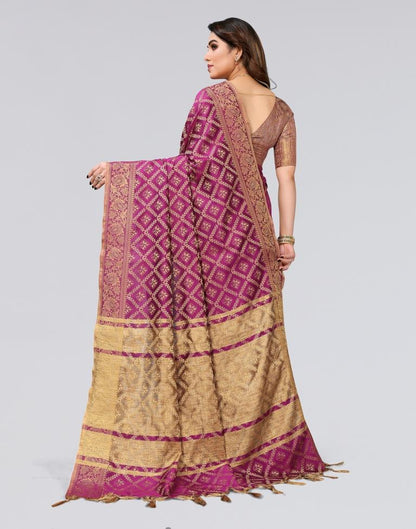 Wine Weaving Cotton Saree