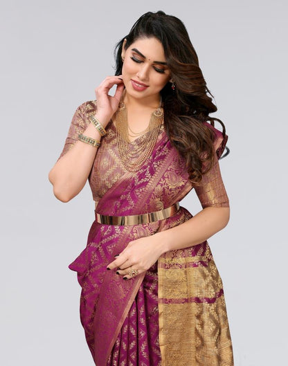 Wine Weaving Cotton Saree