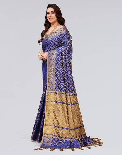 Blue Weaving Cotton Saree