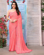 Rose Pink Printed Georgette Saree