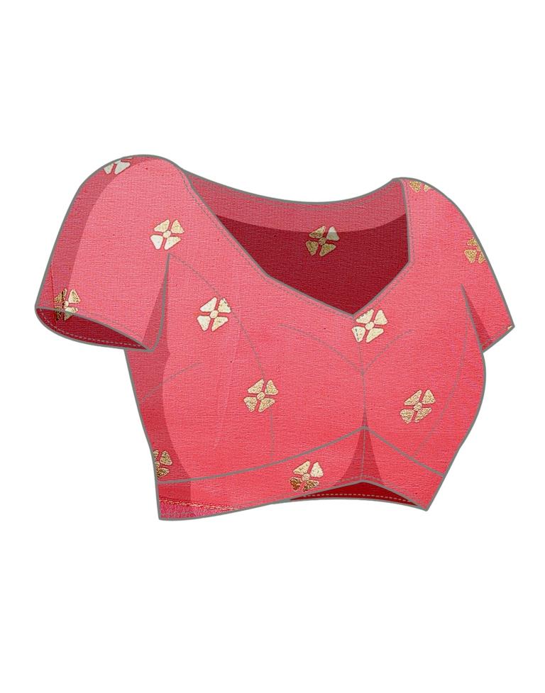 Rose Pink Printed Georgette Saree