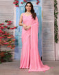 Pink Printed Georgette Saree