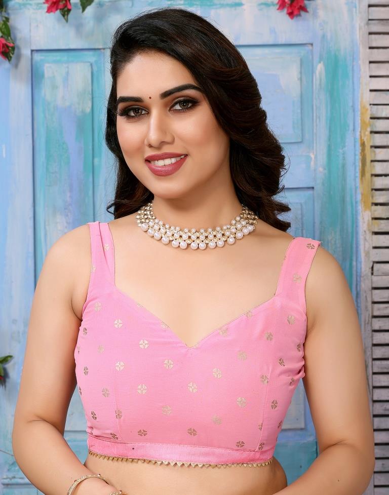 Pink Printed Georgette Saree