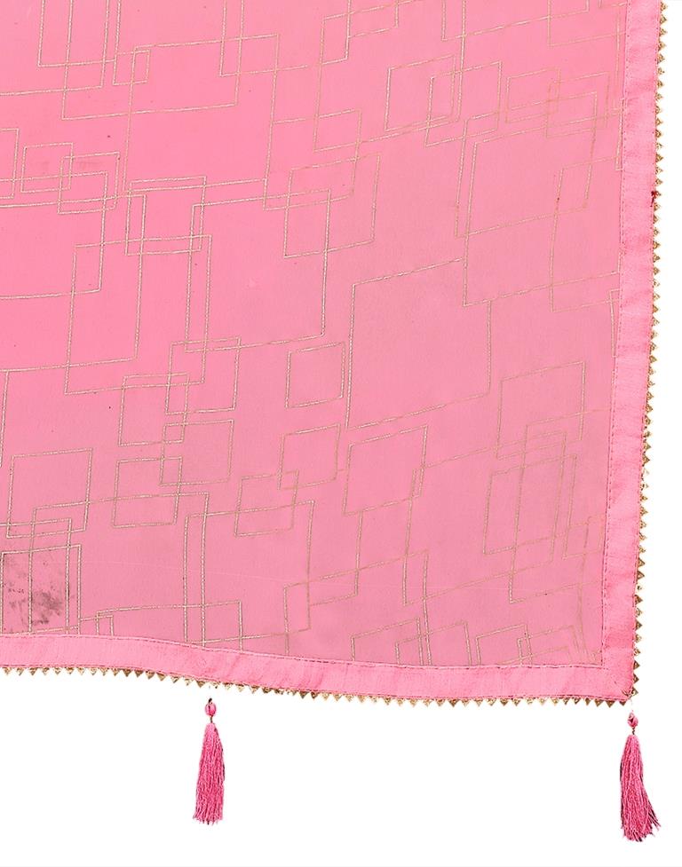Pink Printed Georgette Saree